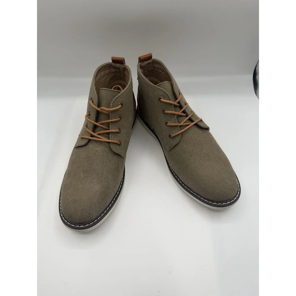 London Fog Belmont Boots,Mens 9M,Khaki Brown,Cognac,Lace Up Ankle Style
